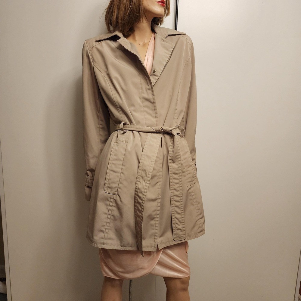 L Vintage Y2K London Fog Khaki Trench Coat